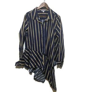 Nanette Lepore XL women’s top navy gold stripe